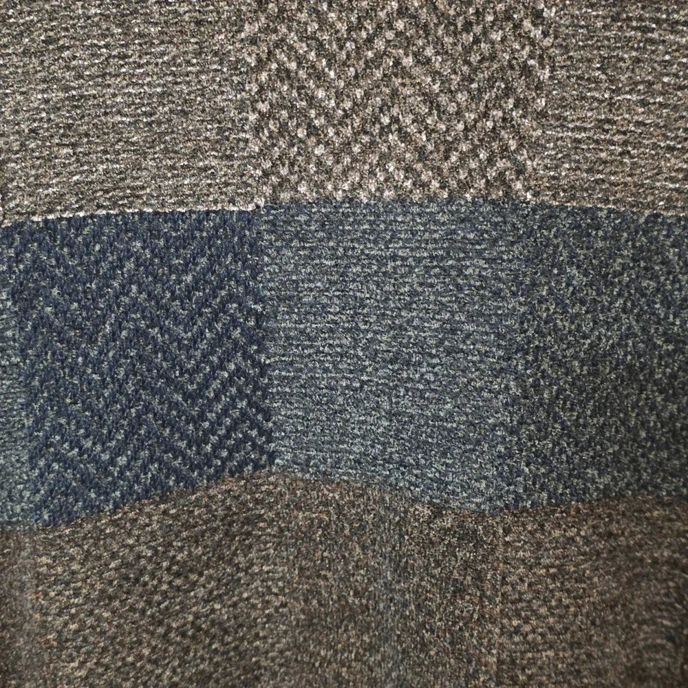 Vintage Consensus Sportswear Men's XL Plaid Patchwork‎ Crew Neck Sweater Soft